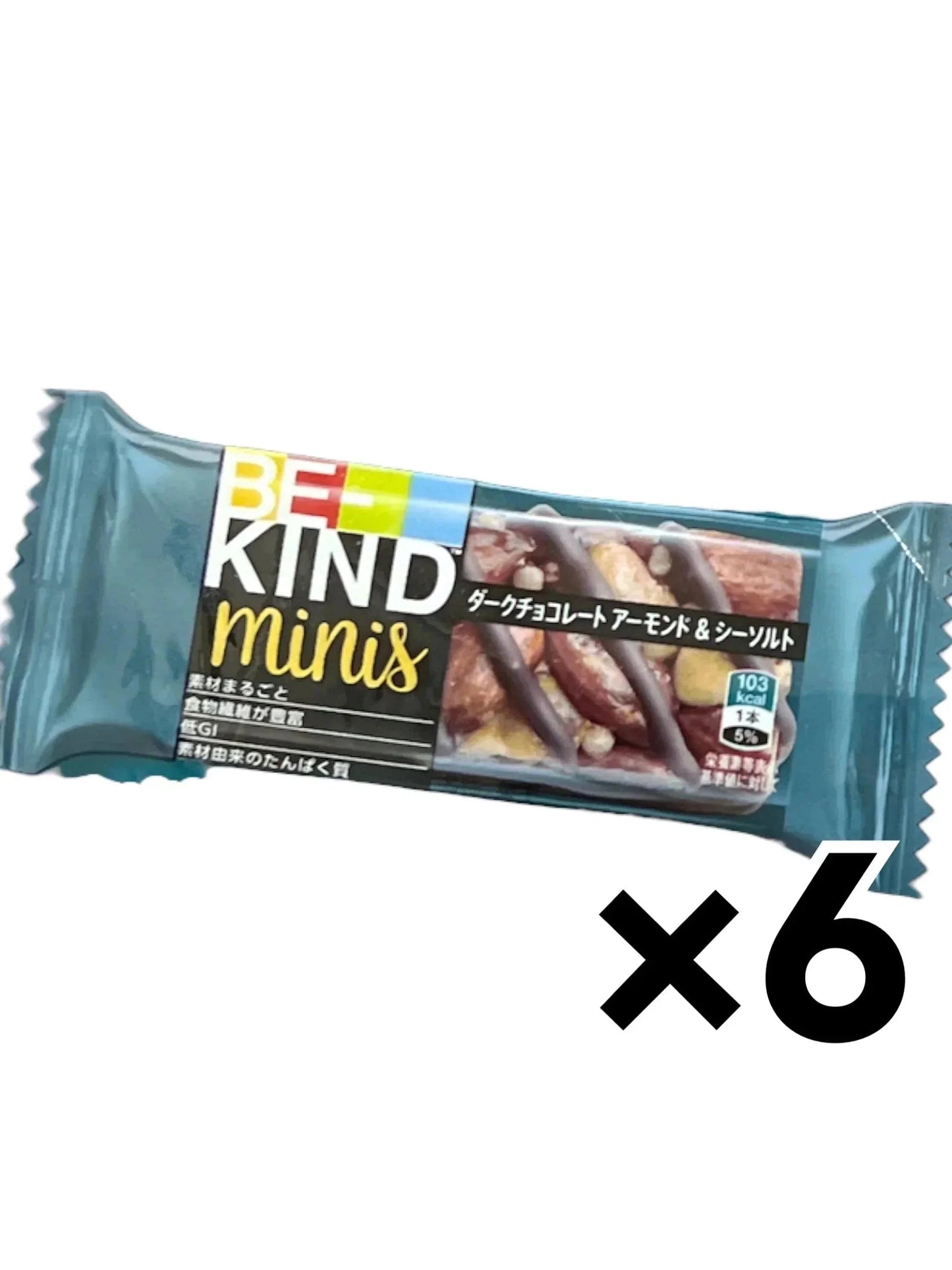 ビーカインド ミニバー ナッツバー 6本 ダークチョコレート &シーソルト 低GI チョコレート チョコ ナッツ お菓子(ビーカインド6)