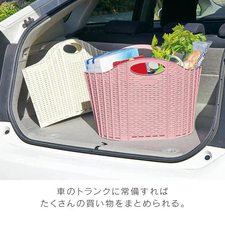 【ホワイト】【ノーマル】【38L】ランドリーバスケット 折りたたみ スリム 大容量 コンパクト おしゃれ 洗濯かご 洗濯カゴ 持ち手 持ち手付き 洗濯機横 省スペース 軽い 軽量 収納 洗濯 かご カゴ バスケット 洗濯物入れ 買い物かご 一人暮らし 新生活