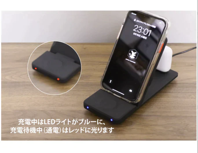 (BAT134-BK)3in1 ワイヤレス充電器 【15W】急速充電 iPhone16  iPhone15 iPhone14 iPhoneSE2  ワイヤレス Qi 対応 スマホ Android アンドロイド  ワイヤレス充電 AirPods エアポッズ充電 折り畳み コンパクト
