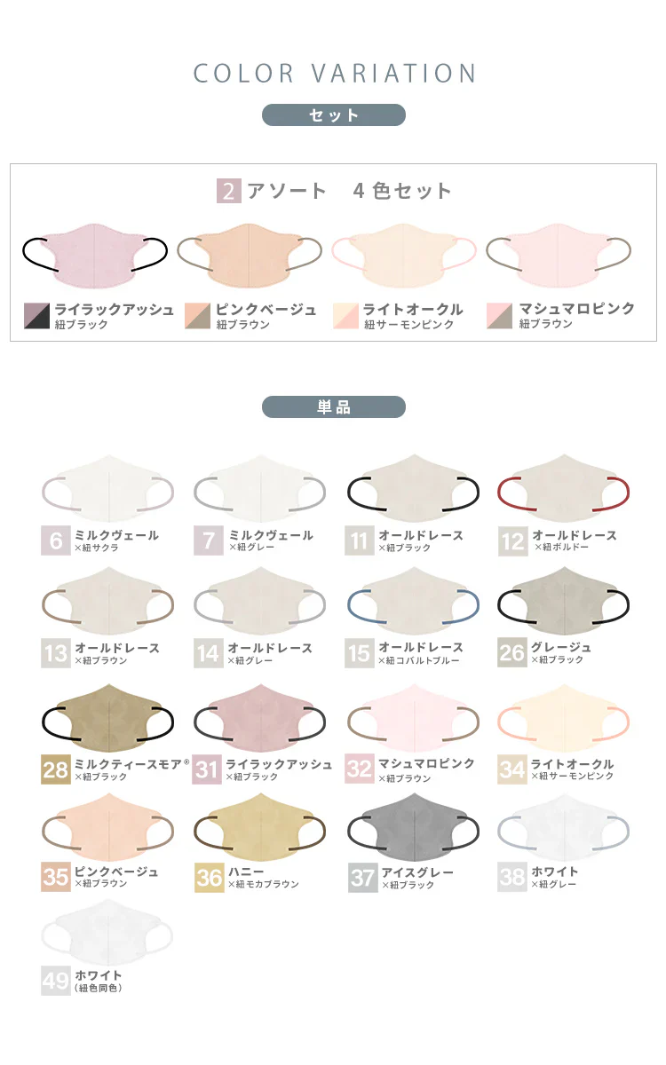 【FREEサイズ】【オールドレース×ソフトブラウン】バイカラー 立体マスク バイカラー 両面 同色 立体 不織布 カラー 血色 3Dマスク 3D マスク 2D 2Dマスク 美人 小顔 使い捨て カラーマスク 美 シルエット ジュエルフラップマスク 3Dデイリースタイル Jewel Flap Mask 公式 WEIMALL bwm3d5