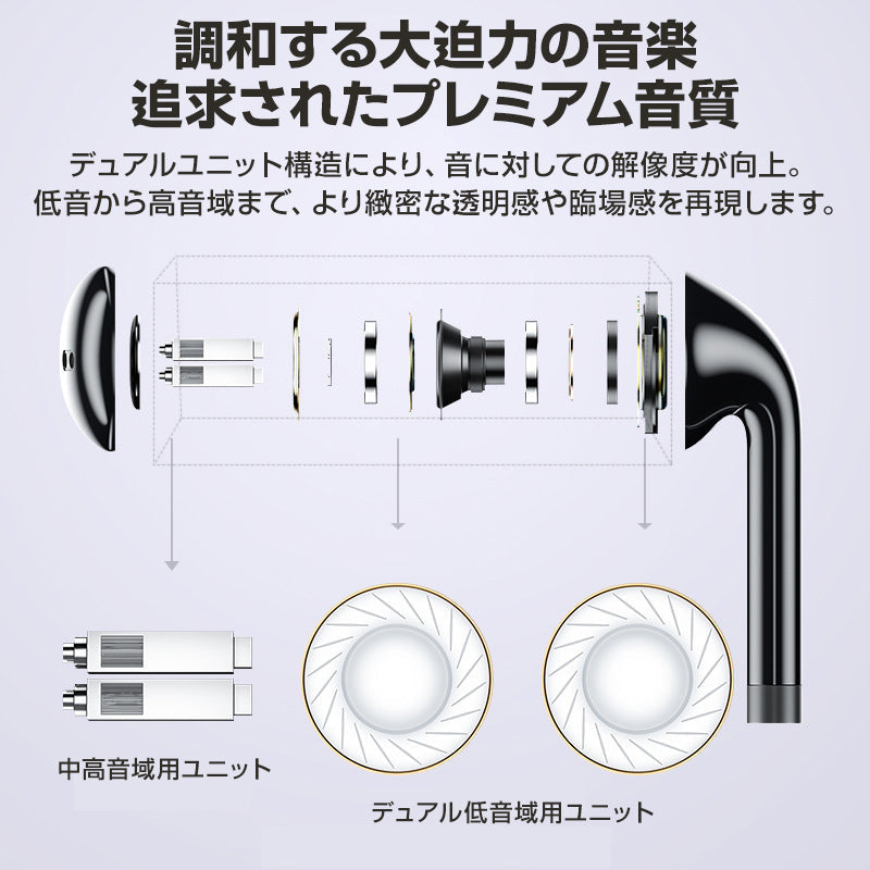 3.5mmデュアルプラグ インナーイヤー型 イヤホン マイク付 パソコン用 長さ3m 通話可能 高音質 イヤフォン 有線 ゲーム デスクトップPC テレワーク リモート会議