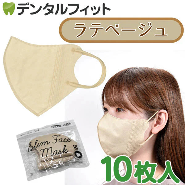マスク スリムフェイスマスク 10枚入 (約125×140mm) ラテベージュ【メール便送料無料】