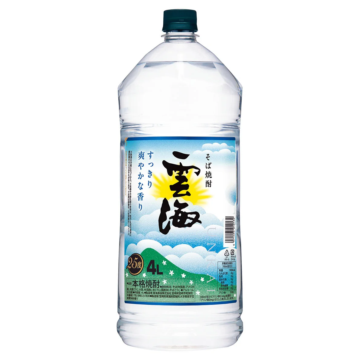 雲海酒造 雲海 そば 25度 4000ml 4L 1本【ご注文は4本まで同梱可能】