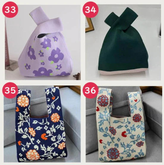 【3】【同柄2個セット】【予約商品・発送時期は商品説明に記載】ニット バッグ ニットバッグ 同柄 2個セット マルシェバッグ ニット トートバッグ 縦型 クロシェ編み かぎ針 ハンドバッグ マルシェ 韓国 ミニバッグ ミニバッグ 送料無料 ギフト プレゼント