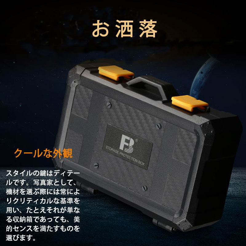 メモリカード収納ケース カメラバッテリー2個 TF9枚 SDカード5枚 CFカード2枚またはXQDカード2枚収納できる ポータブル ケース コンパクト 大容量