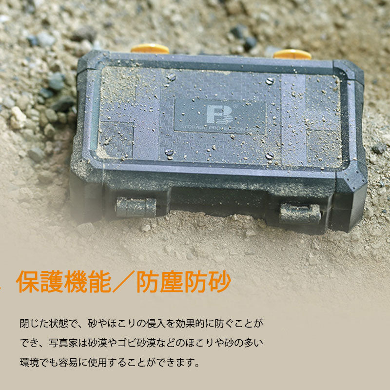 メモリカード収納ケース カメラバッテリー2個 TF9枚 SDカード5枚 CFカード2枚またはXQDカード2枚収納できる ポータブル ケース コンパクト 大容量