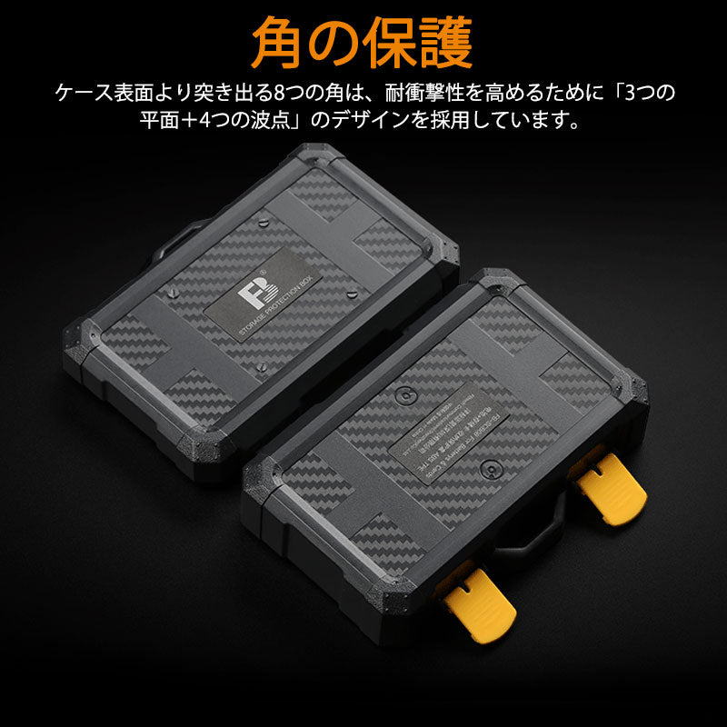 メモリカード収納ケース カメラバッテリー2個 TF9枚 SDカード5枚 CFカード2枚またはXQDカード2枚収納できる ポータブル ケース コンパクト 大容量