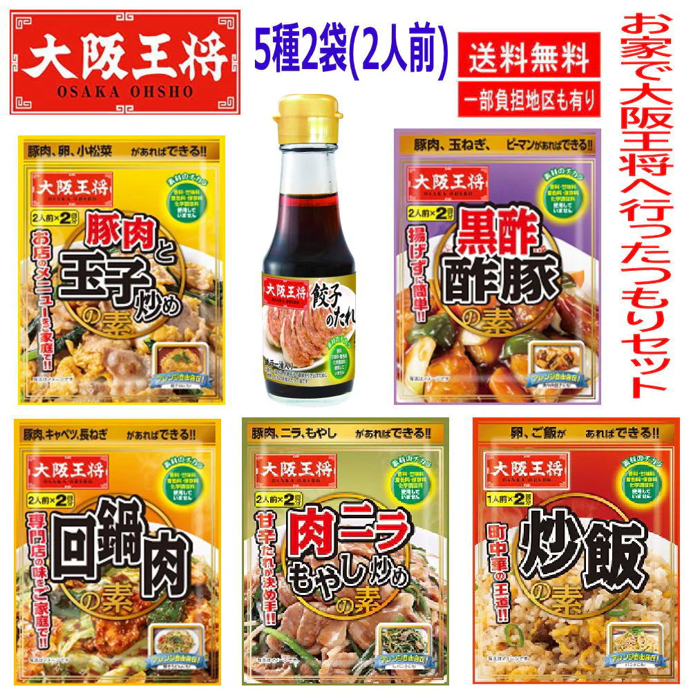 大阪王将 調味料 1箱2人前 10袋と餃子のたれセット  本格中華をご家庭で楽しんでください