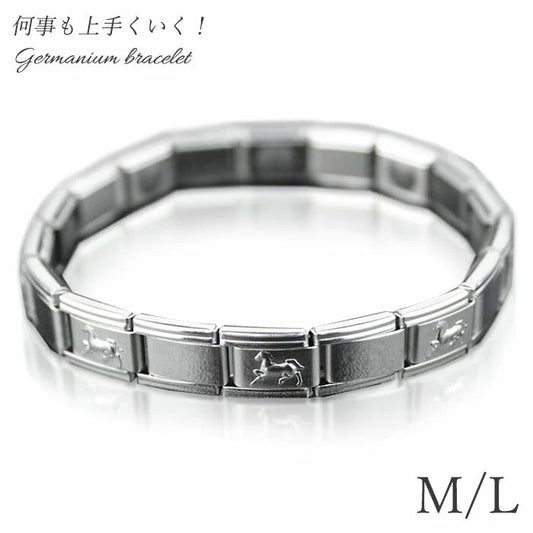 【Lサイズ】ゲルマニウム ブレスレット 九頭馬 開運 M/L レディース メンズ 磁気ブレスレット 磁気アクセサリー 健康アクセサリー シルバー