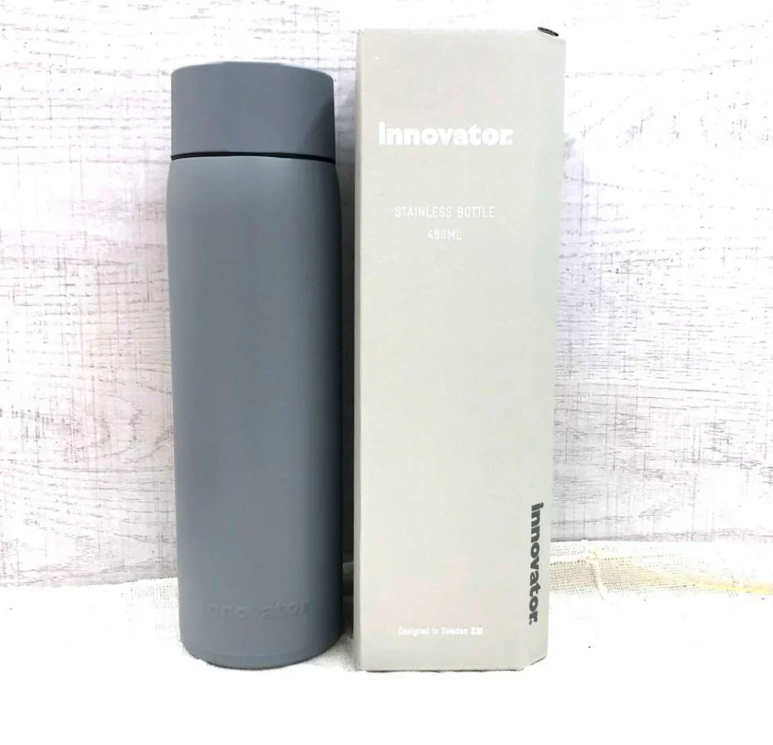水筒 保温 保冷ステンレス ボトル 480ml イノベーター(スチールグレー) お弁当用 熱中症対策 水分補給