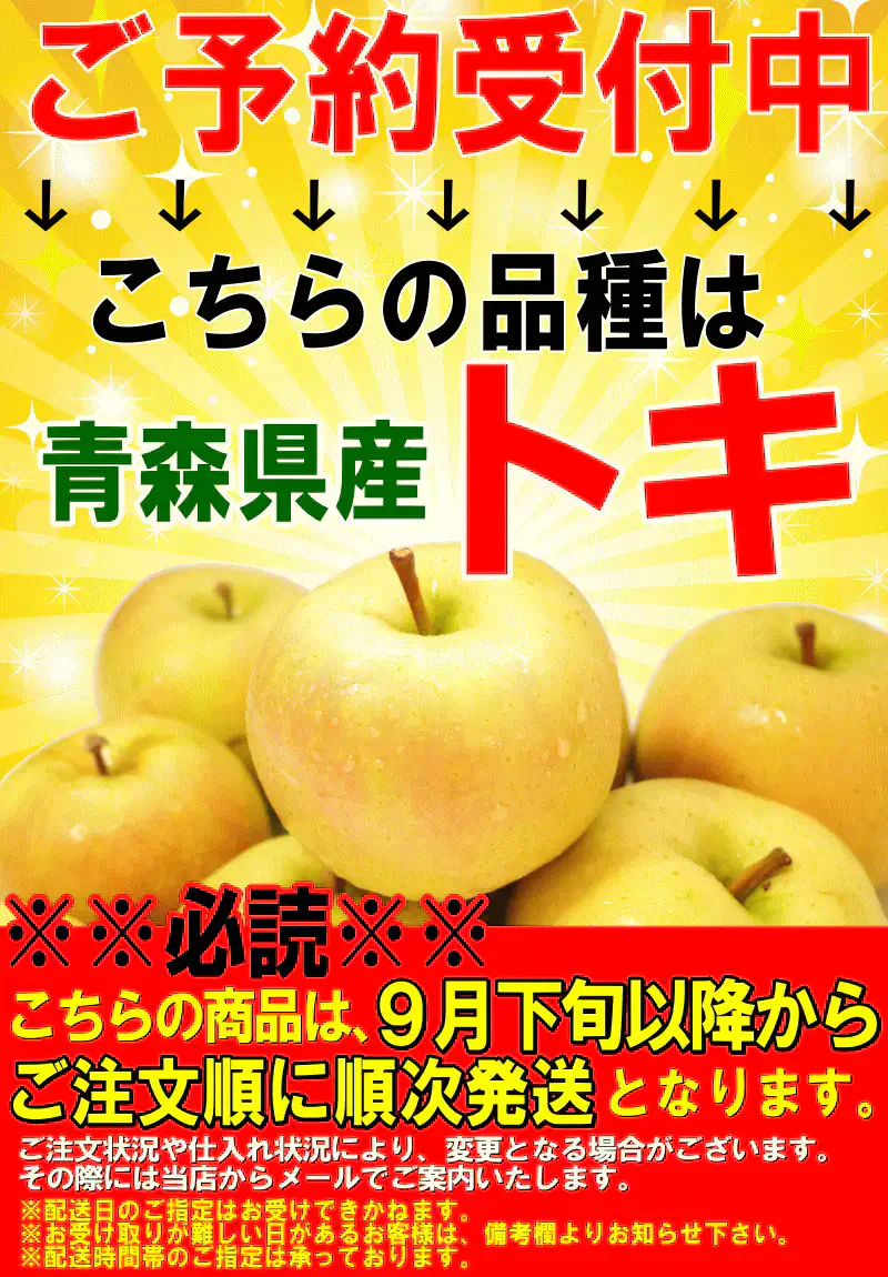 【即日発送】青森県産 りんご トキ 3kg箱 家庭用/訳あり ★トキ 家訳 3kg箱