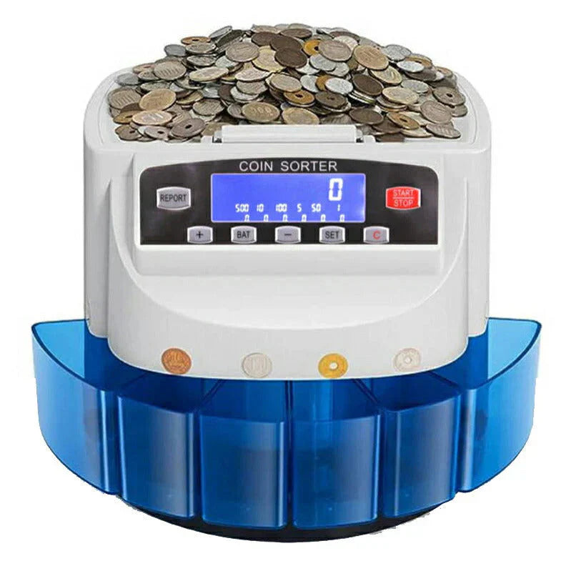 高速コインカウンター 青 コインソーター 硬貨カウンター 硬貨計数機 コイン計数機 マネーカウンター 日本硬貨選別計数機 日本語 異物検出 日本語説明書 PSE認証