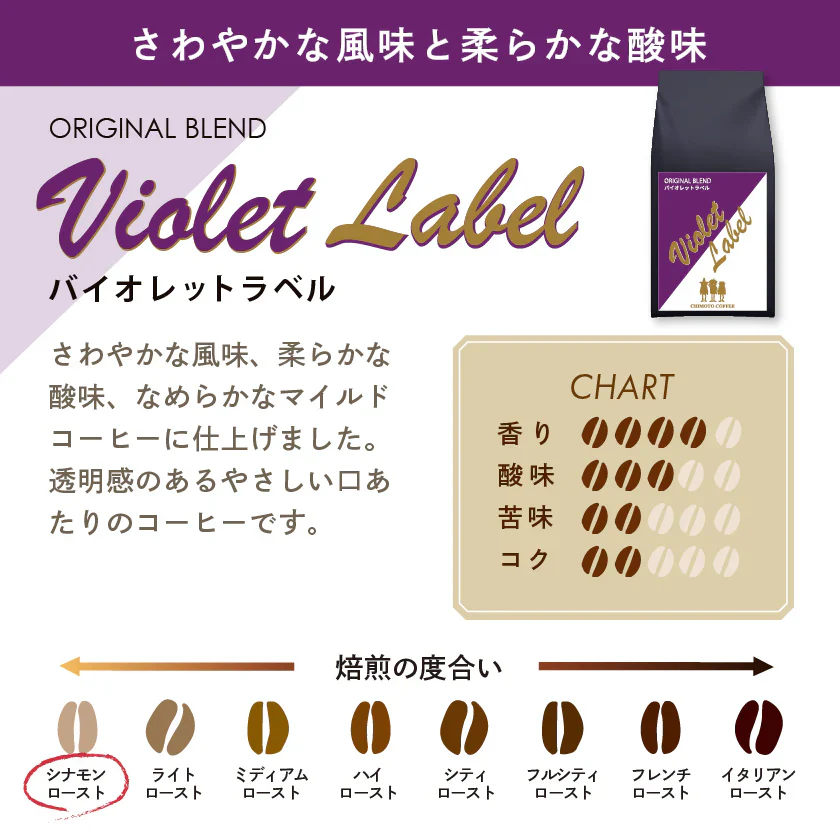 コーヒー専門店 レギュラーコーヒー バイオレットラベル 120g×3袋【360g】【粉】