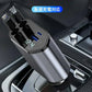 【移動中も電池切れの心配なし！】シガーソケット 延長 充電器 巻き取り リール式 4in1 車 USB Type-C Lightning 急速充電 4ポート カーチャージャー 4台同時に充電 iPhone 15 14 巻き取り式 12V車 24V車 Apple Android USBポート付 リールタイプ 後部座席 車載充電器 電圧計