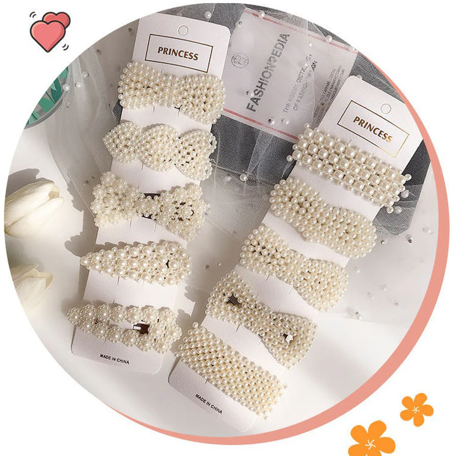 (セット)ヘアピン5点セット ランダム パール ヘアクリップ スリーピン パールヘアピン ヘアアクセサリー
