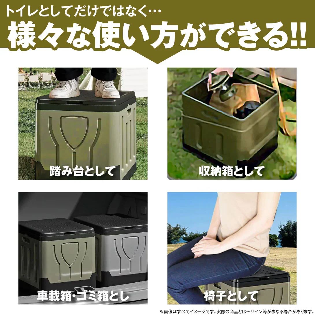簡易トイレ 折りたたみ トイレ 折り畳み式非常用トイレ １個 防災 車 介護 非常用 ポータブル 車中泊 キャンプ アウトドア 避難 緊急 携帯 便器 凝固剤 国華園