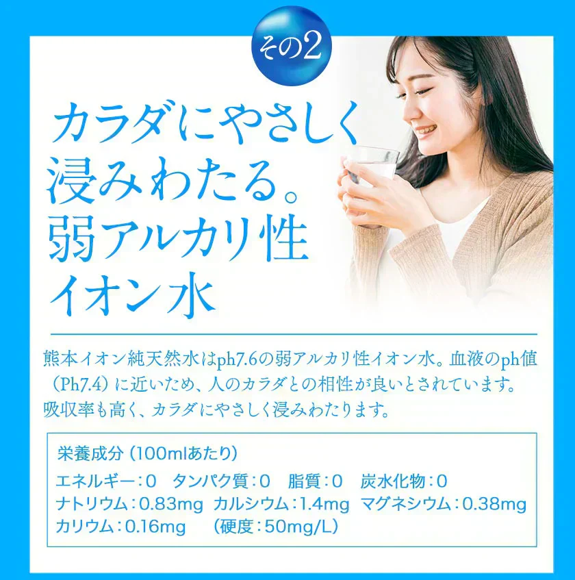 【シリカ含有】水 2L×10本入り くまモンボトル ラベルレス 軟水 熊本イオン純天然水 飲料水 水 保存水 保存食 防災 熊本県 天然水 《1-3営業日以内に発送予定（土日祝除く）》