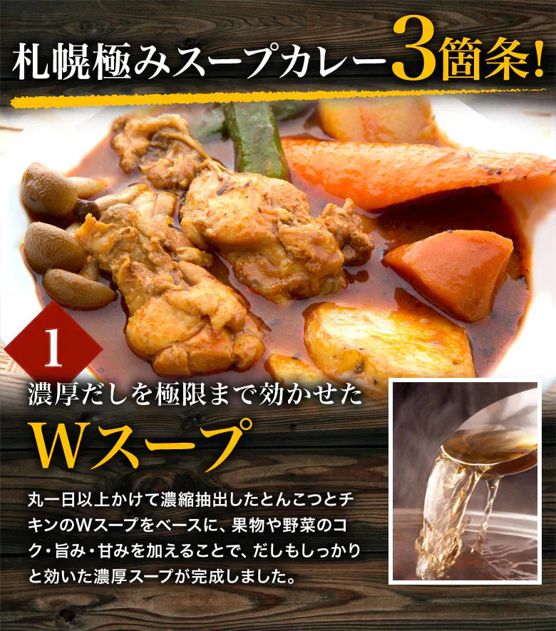 スープカレー 送料無料 札幌極みスープカレー 4食 豚角煮 チキン 北海道 レトルト