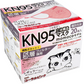 KN95 立体構造マスク 5層不織布 momocoモデル コーラルピンク レギュラーサイズ 個別包装 20枚入り X3箱