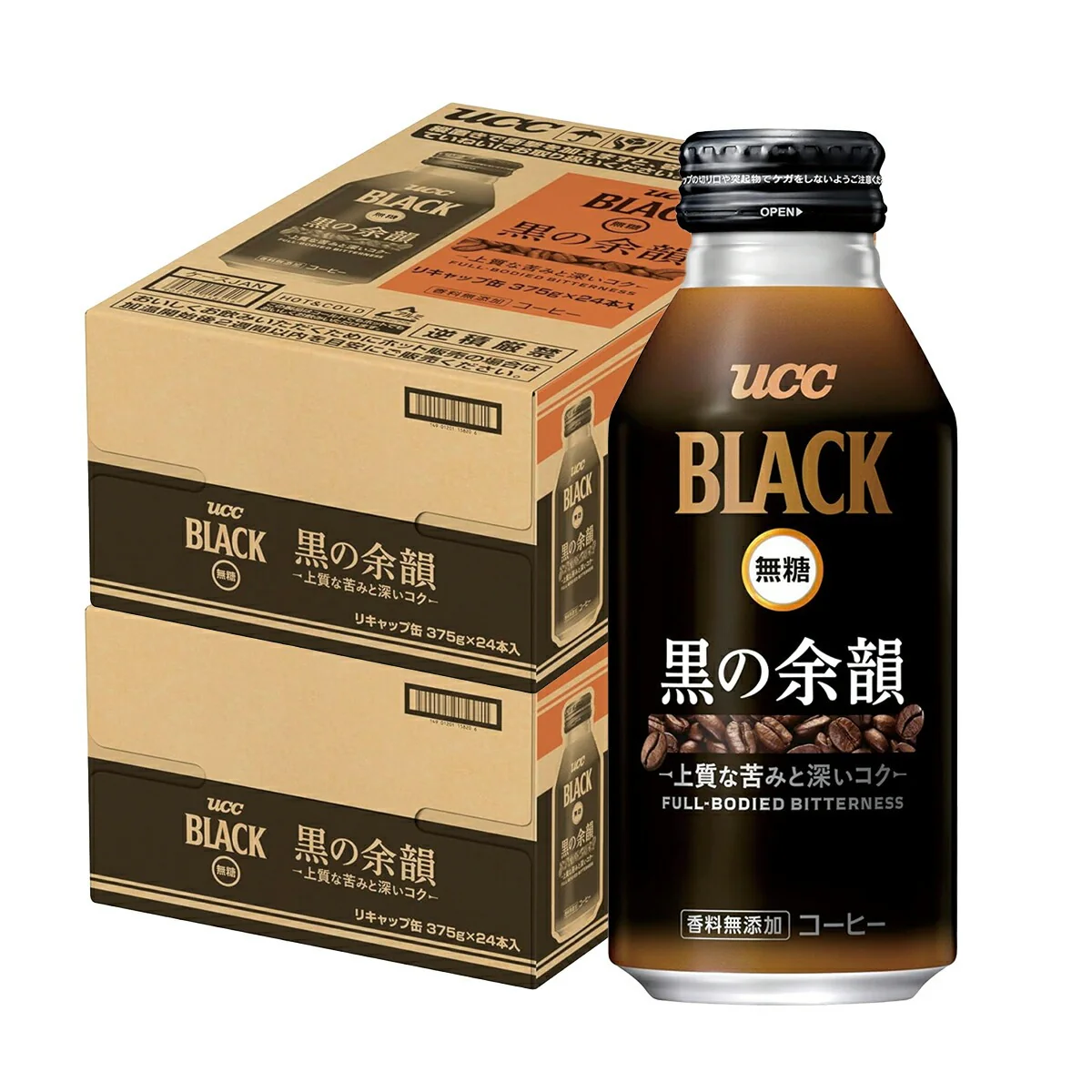 UCC 上島珈琲 BLACK 無糖 ブラック 黒の余韻 375ml×2ケース/48本