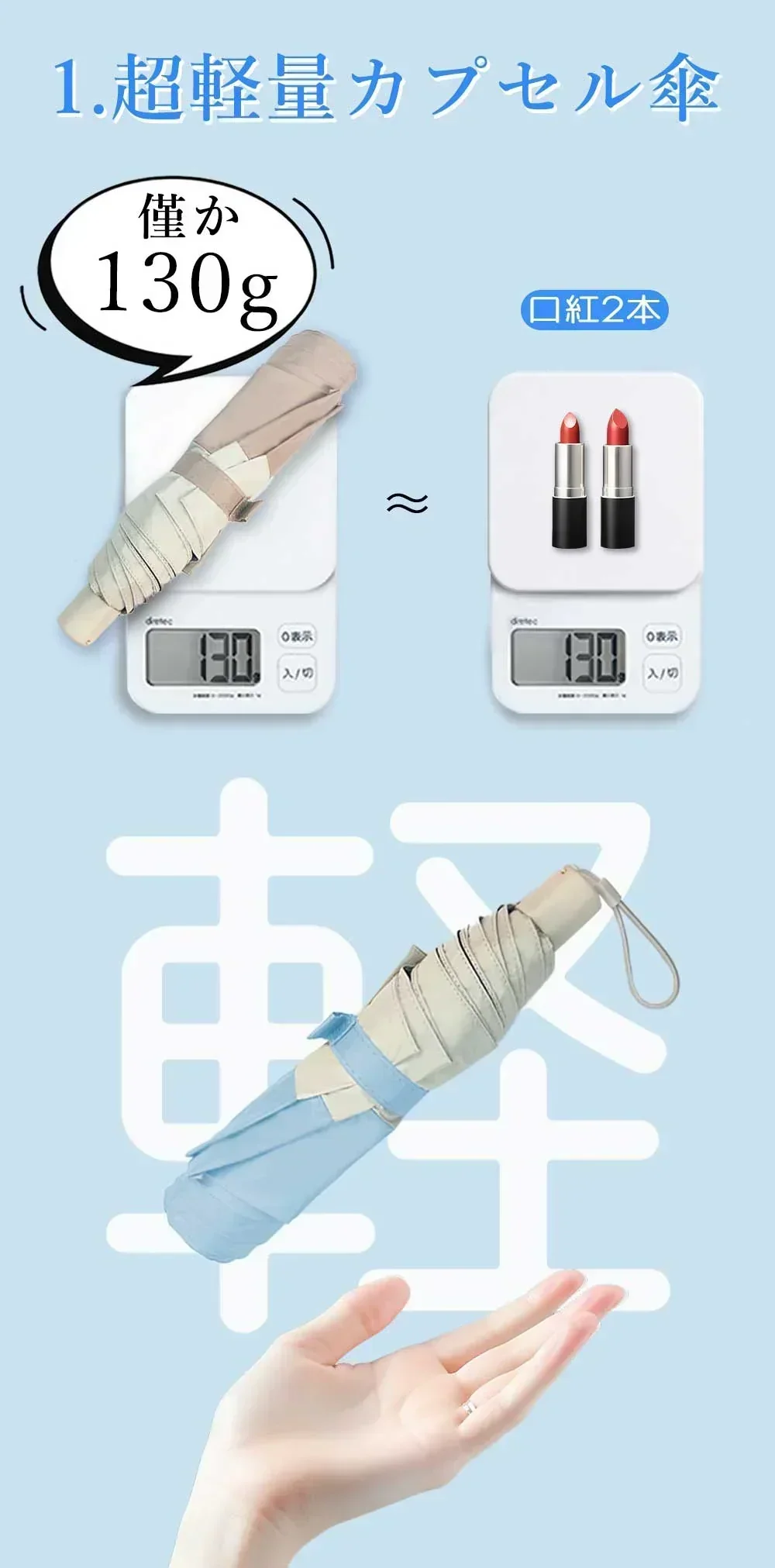 【2026超人気日傘先行販売】＼チェリー×ダークネイビー 1本／日傘 超軽量 約140g 折りたたみ傘 UVカット 小型 折り畳み傘 レディース 遮光 遮熱 撥水 晴雨兼用 折りたたみ日傘 携帯便利 暑さ対策 日焼け防止 収納ポーチ付き 男女兼用 おりたたみ傘 男女兼用