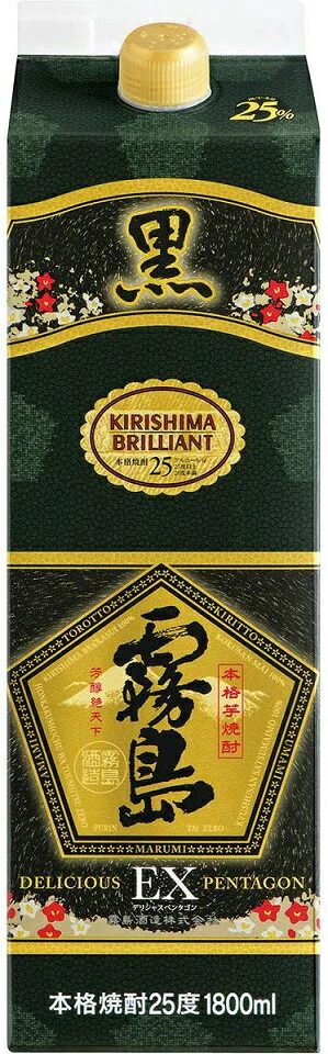 霧島酒造 芋焼酎 霧島 EX 25度 1800ml パック 1.8L 1本【ご注文は12本まで1個口配送可能】