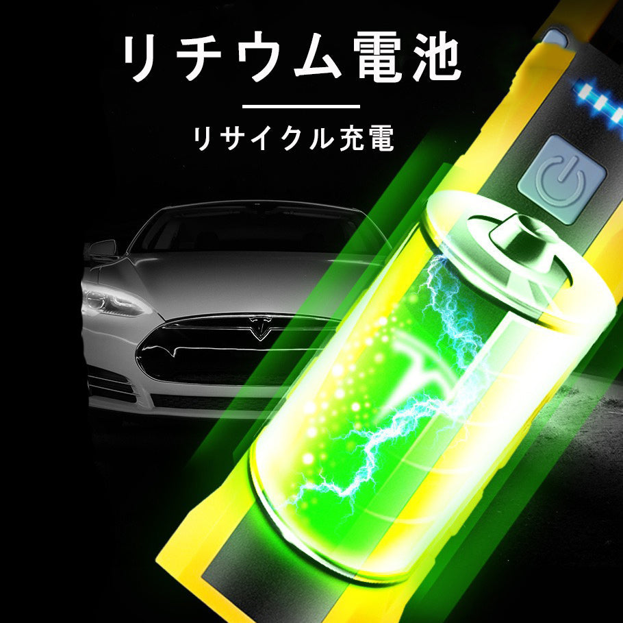 LED作業灯 COBライト ワークライト ハンディライト 懐中電灯 led USB充電式 マグネット機能搭載 夜間作業 折り畳み式 小型　日常応急照明/自動車整備/夜間作業(w148)