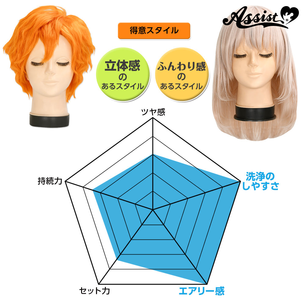 アシストウィッグ 3DスタイリングウォーターAS 【通常タイプ】 ウィッグセット コスプレ