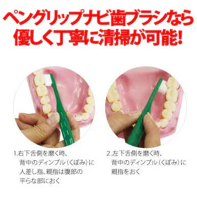 ペングリップナビ(超先細＋フラット毛 Mふつう 5本) 《★歯周病予防3点セットのおまけ付＞コンクール F(7ml)＋ジェルコート F(約5g)＋コンクールリペリオ(約5g)》【メール便送料無料】