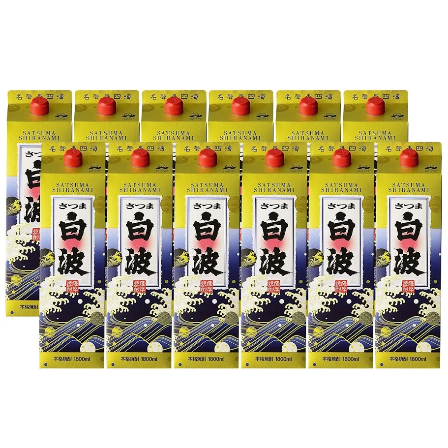薩摩酒造 芋焼酎 さつま白波 25度 パック1800ml 1.8L×2ケース/12本