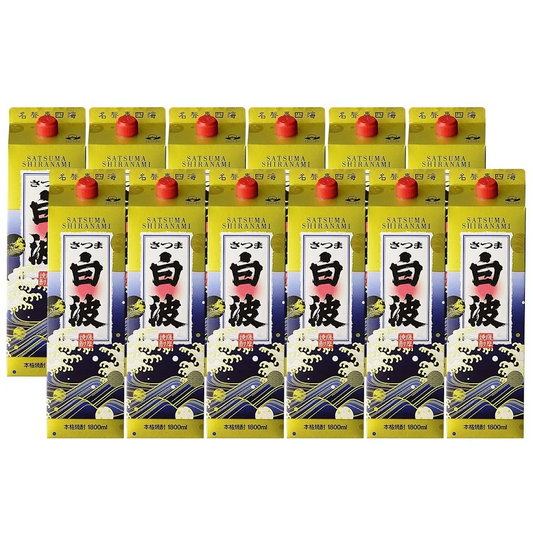 薩摩酒造 芋焼酎 さつま白波 25度 パック1800ml 1.8L×2ケース/12本