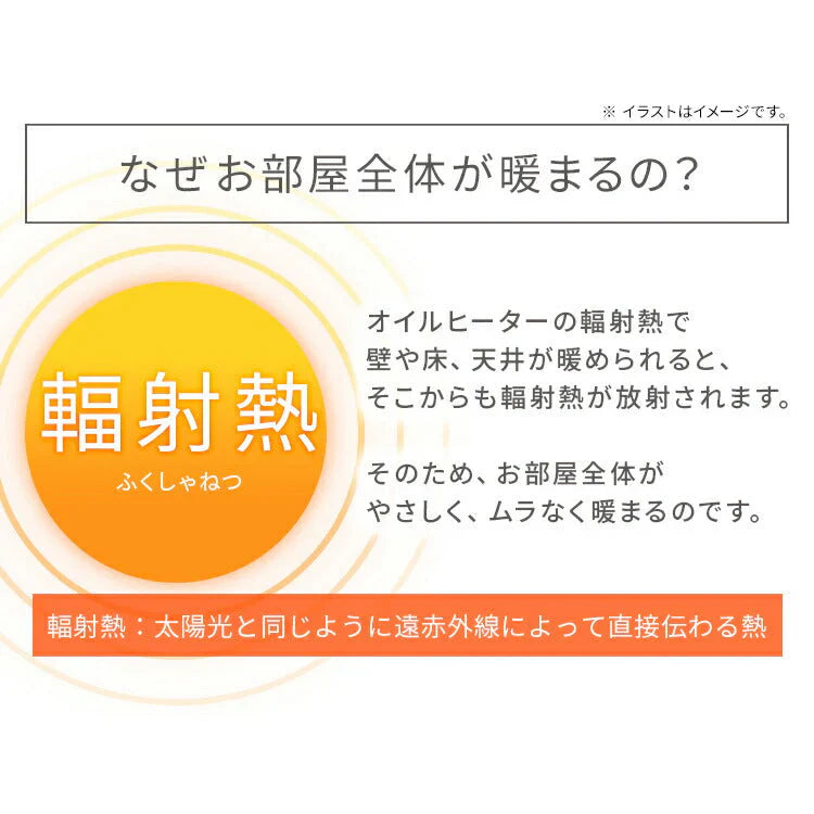 【カートアップNG】オイルヒーター アイリスオーヤマ ミニ ヒーター 足元 安全 8畳 小型 メカ式 省エネ おしゃれ 静音 ミニオイルヒーター 電気ヒーター 温度調節 3段階 キャスター付 オフィス POH-1210KS-W