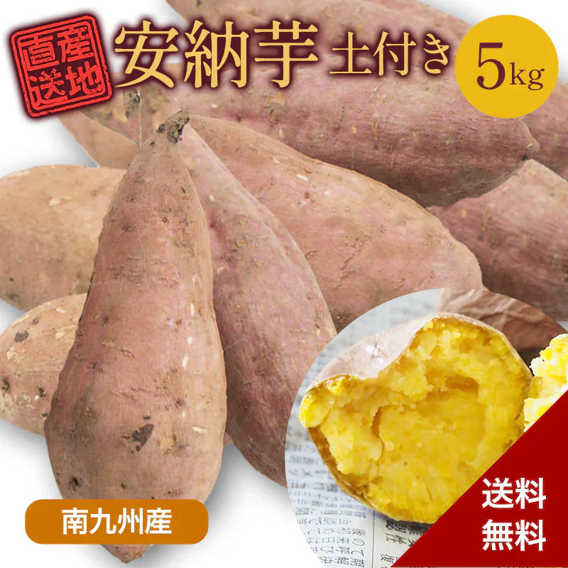 安納芋 5kg 安納いも 安納イモ 産地直送 産直 土付き さつまいも さつま芋 薩摩芋 焼きいも 焼き芋 南九州産 FJK-002