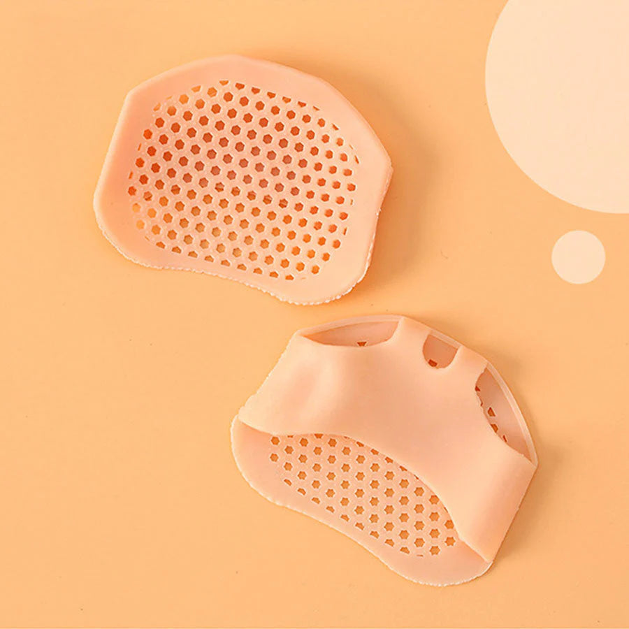 (ベージュ)足裏保護パッド シリコン つま先カバー 外反母趾サポーター 足指保護 足裏痛み緩和 ジェルクッション タコ マメ