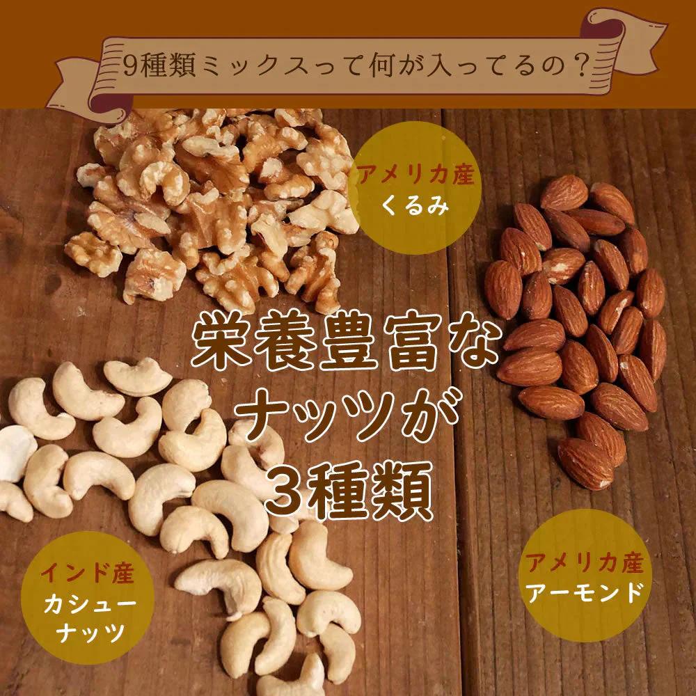 【500g】9種類のナッツ＆ドライフルーツ ミックスナッツ 豆 お菓子 スナック 果物 低糖質 ダイエット 低カロリー 大容量