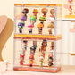 即納 大きいサイズ フィギュアケース 収納ケース 可動棚 コレクション ボックス クリアケース コレクションケース 透明 展示ケース マグネット扉付き 積み w605A(グリーン)