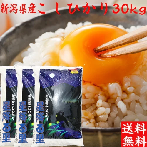 新米 令和8年 コシヒカリ 玄米 30kg 送料無料 新潟産 コシヒカリ 玄米 30kg 送料無料 玄米30kg 10kg×3袋 新潟米 農家直送 こしひかり ３０キロ 玄米