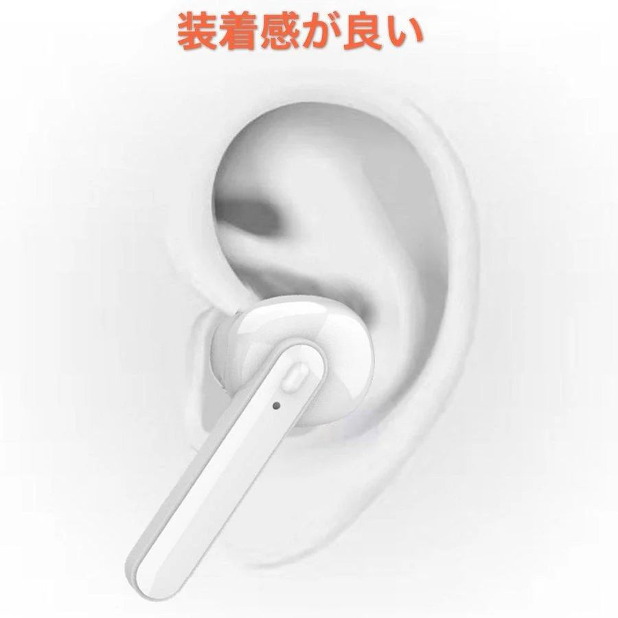 即納 Bluetooth 5.0 完全ワイヤレスイヤホン LED化粧ミラー付き EDR搭載Siri対応 可愛い ミラー付き 便利 超適用 超適合 w042A(ホワイト)