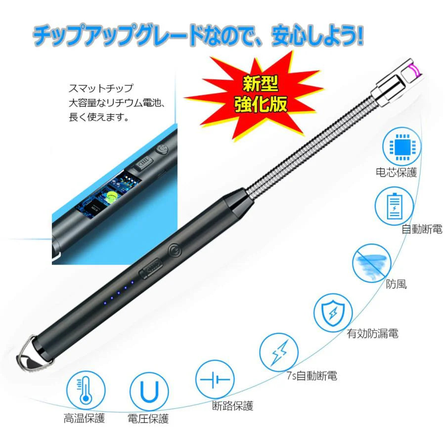 ライター usb 充電式 小型 電子ライタープラズマ 防風 プレゼント 電子 曲がる フレキシブル 喫煙具 キャンドル 誕生日 贈り物 ギフト w232B(シルバー)
