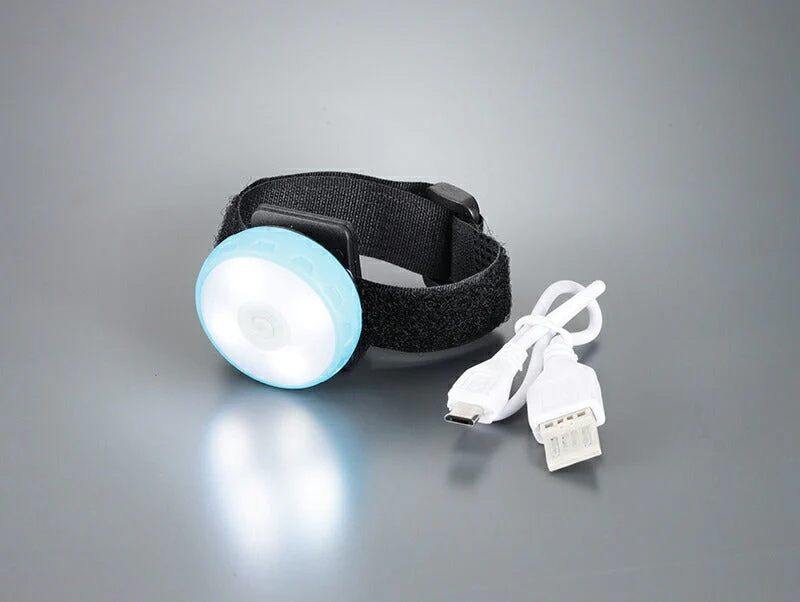 LEDライト 防犯 防災 ヘッドライト 充電式 防水 IPX4 釣り 登山 自転車 バイク ジョギング 犬の散歩 / マルチ丸型LED まるまるライト君