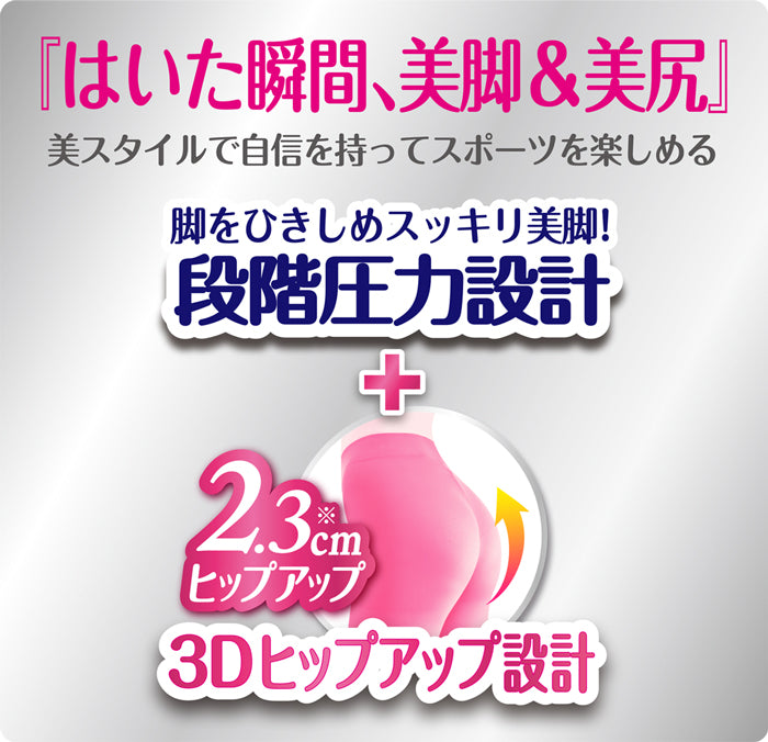 スリムウォーク認定販売店【美脚＆美尻レギンス（MLサイズ）】UVカット 吸汗速乾 消臭 骨盤 太もも 着圧 美脚 ピップ ビューアクティ