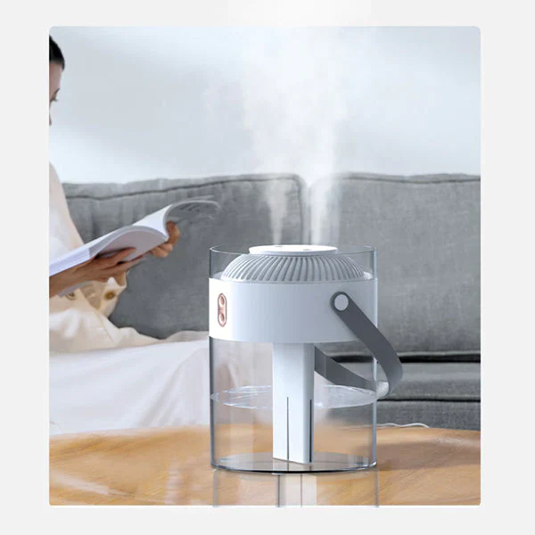 【ホワイト】加湿器 オフィス 卓上 大容量 超音波 充電式 2.6L