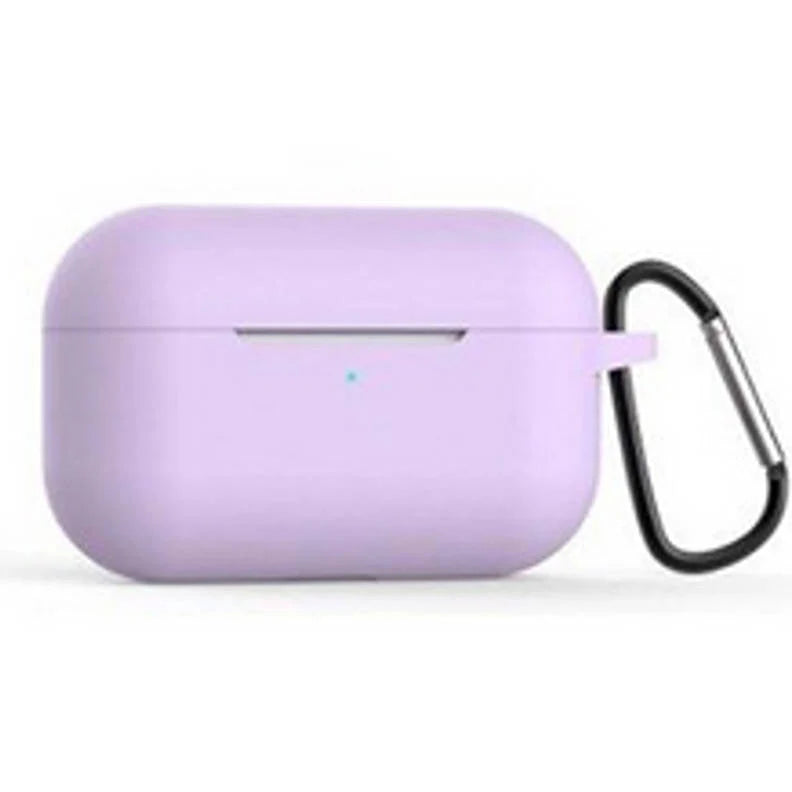 AirPodsPro対応ケース ブルー シリコン AirPods Pro Case カバー カラビナ付き エアーポッズプロケース 防塵 耐衝撃 air pods proケース ソフトケース フック付き