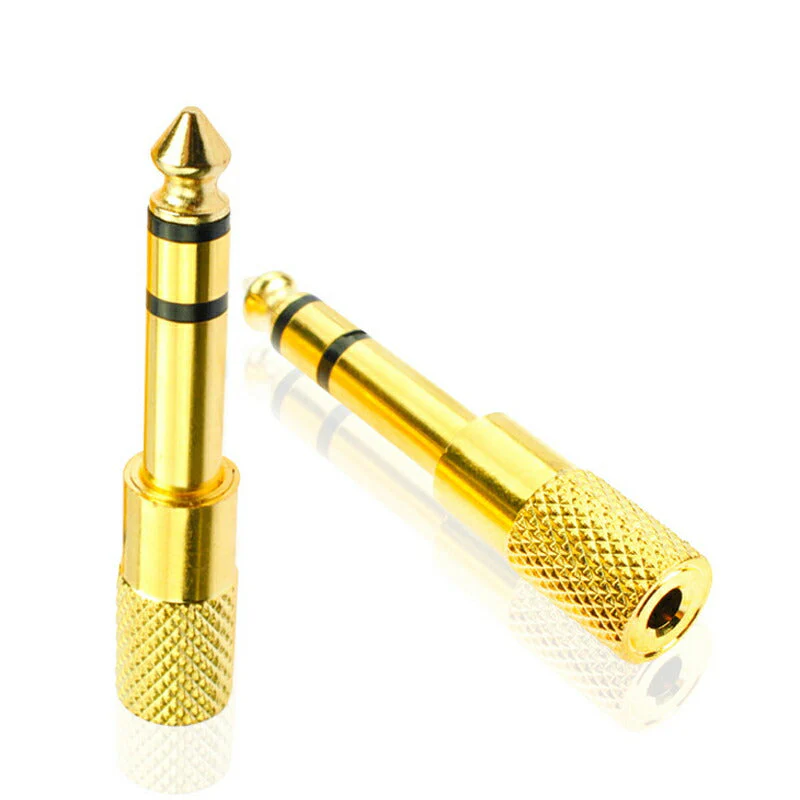 auxアダプター 金メッキ 6.5mmオス⇔ 3.5mmメス コネクタ 3.5AUXジャック AUXアダプタ ヘッドホン φ6.5mm φ3.5mm 変換 スピーカー イヤホン マイク 楽器