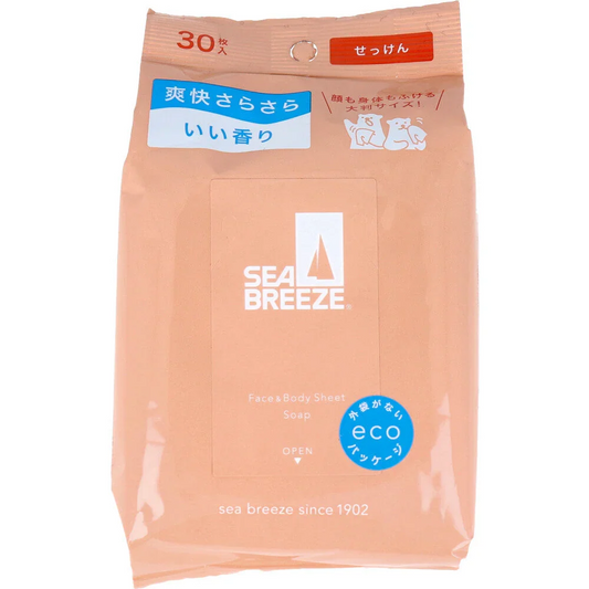 SEABREEZE シーブリーズ フェイス&ボディシート N 大判サイズ せっけん 30枚入り X6パック