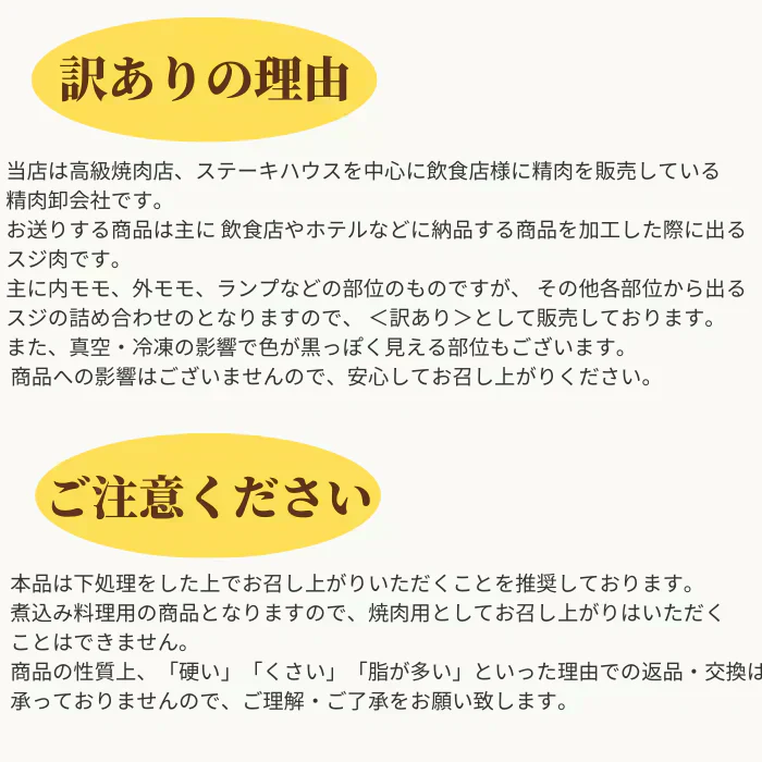 【訳あり】【大容量】国産黒毛和牛 牛すじ1kg(500g×2袋)