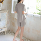 「送料無料 グレー 接触冷感 」ルームウェア 接触冷感 セットアップ リラックス インナー 半袖トップス インナーウェア ゆったり 送料無料