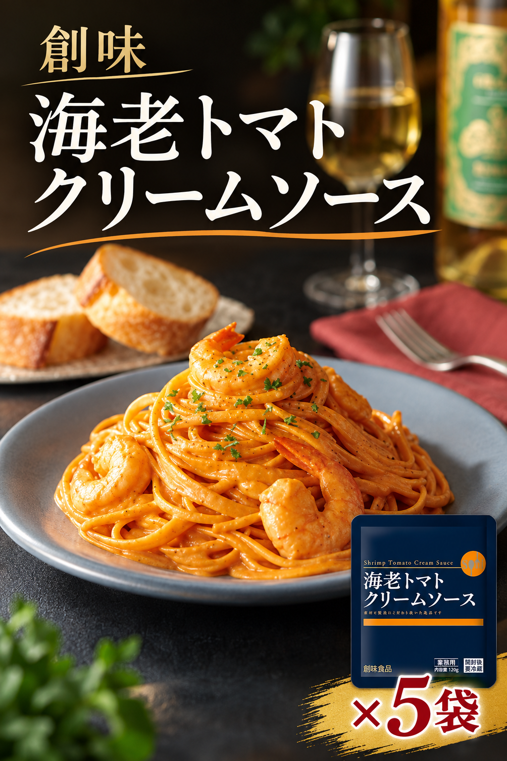 創味 海老トマトクリームソース 5p パスタソース パスタ