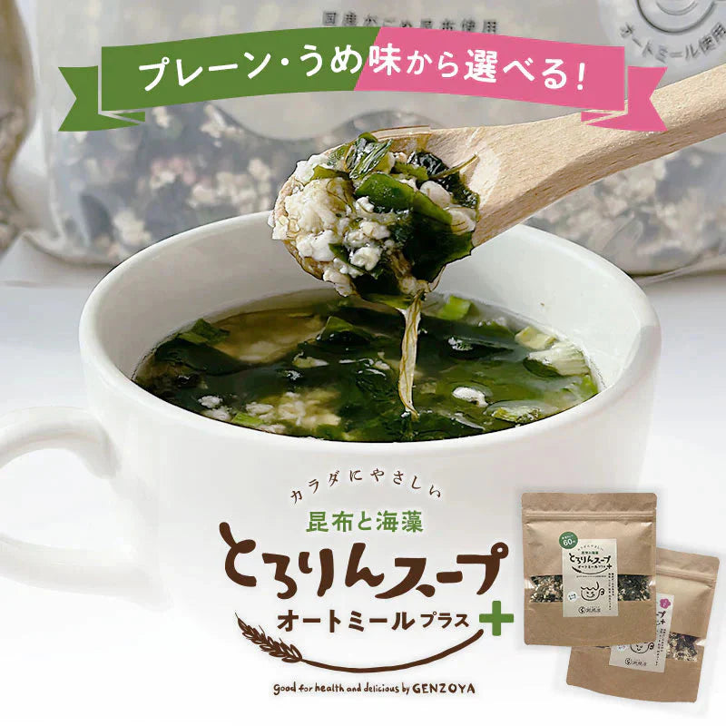 お試しサイズ とろりんスープ昆布と海藻 オートミールプラス［約20杯分］120g×1袋 うめ味
