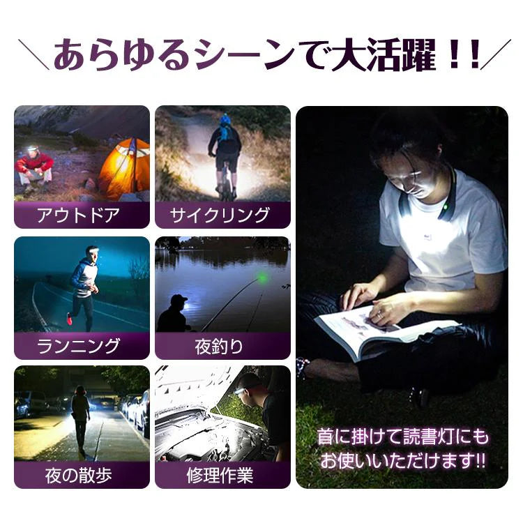 ヘッドライト 充電式 LED 釣り 防水 登山 キャンプ 防災 SOS ヘッドランプ ハンズフリー 懐中電灯 アウトドア 作業灯 USB 広角 軽量 仕事 点検 作業灯 od581【防災グッズがお得】